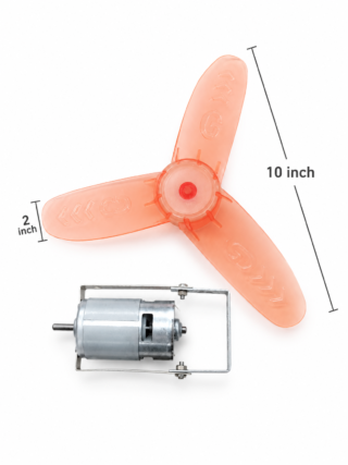 Storm Airflow 10 Inch Fan Blade with High Speed 775 DC Motor & Metal Clamp for DIY Cooling Fans